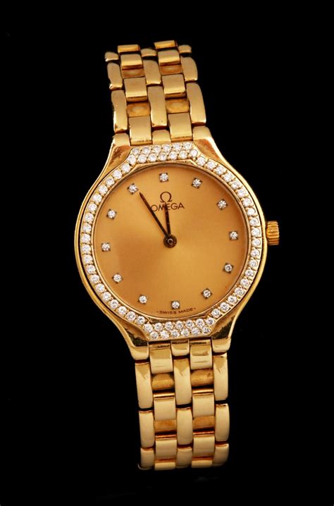 omega 18ct gold ladies watch|omega 18k gold watch price.